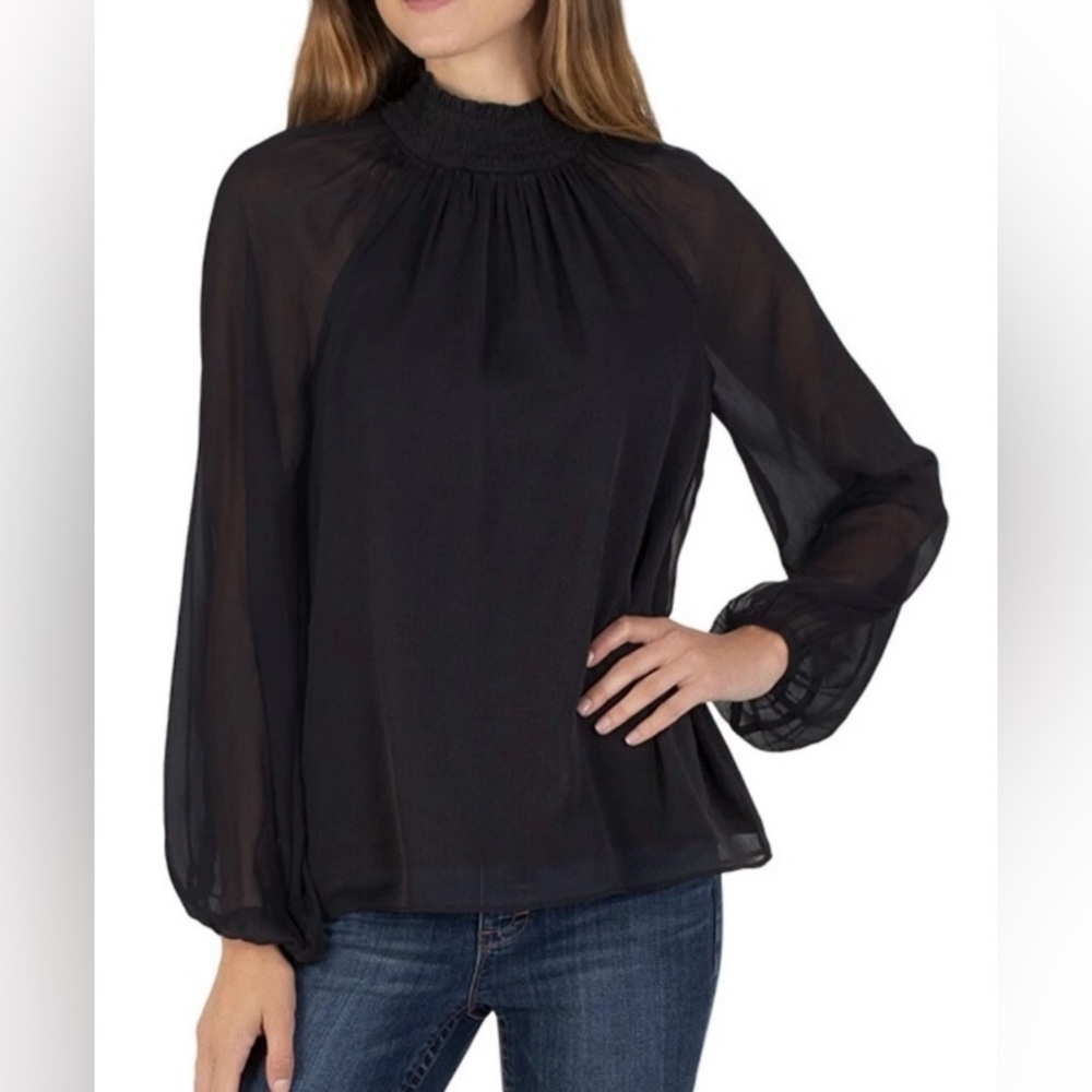 Joie Size M Long Sleeve Smocked Black Women’s Top Brand New